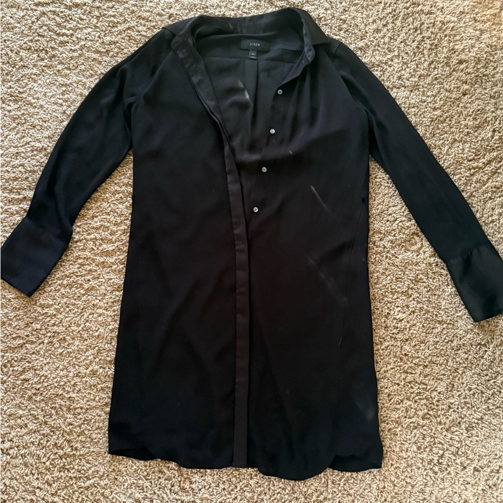 J. Crew Black Button-Up Dress 3/4 sleeves